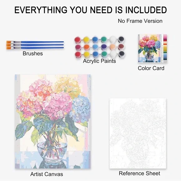 Paint By Number Floral Hat Lady Canvas Art with Frame - 16”x20” - Picture 4 of 10